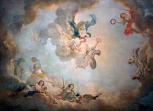 Sufit sali zabaw Marii Antoniny, Chateau de Fontainebleau, c1763-1811.