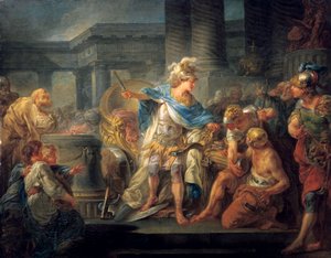 Francuski:  Alexandre coupe le noeud gordien Aleksander przecina węzeł gordyjski autorstwa Jean Simon Berthelemy