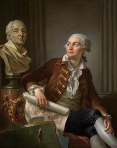 Portret mężczyzny z popiersiem Denisa Diderota autorstwa Jean Simon Berthelemy