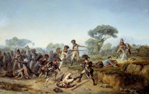 Wojna vendee rycerz Charles de bois-hardy (drewno hardy, boishardy) chcący ocalić swoją kochankę (1795). Obraz Jeana Soreuila (1824-1871) autorstwa Jean Soreuil