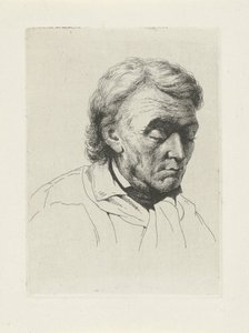 Portret starca z zamkniętymi oczami