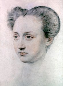 Marie Touchet (1549-1638) kochanka króla Francji Karola IX, ok. 1570 (rysunek) autorstwa Jean de Court