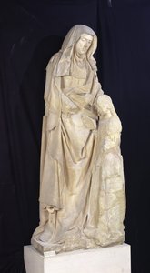 Św. Anna wychowująca Dziewicę, z Chateau des Ducs de Bourbon, Chantelle, c.1500-03 autorstwa Jean fl.c.1465 c.1516 Guilhomet