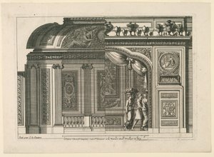 Projekt francuskiej alkowy z „Alcoves à le Francoise” autorstwa Jean le Pautre