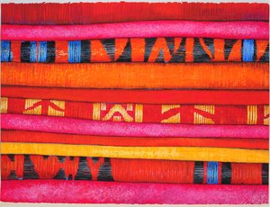 Marokańskie tkaniny 2, 2013 (gwasz na papierze)
