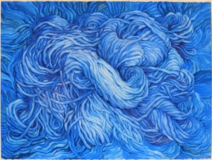 Wool Cobalt Blue, 2013 (gwasz na papierze)