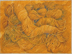 Wool Ochre Yellow, 2013 (Gwasz na papierze)