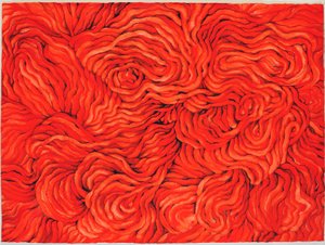 Wool Red, 2013 (gwasz na papierze)