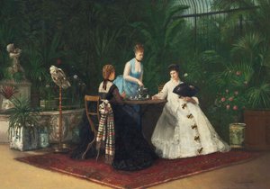 Herbata w oranżerii, 1893. autorstwa Jeanne Samson