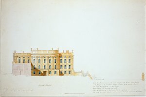 Projekt elewacji północnej, Chatsworth House (akwarela na papierze)