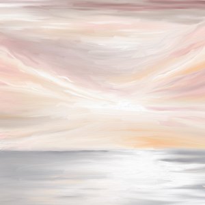 Spokojny widok na ocean w pastelowych barwach