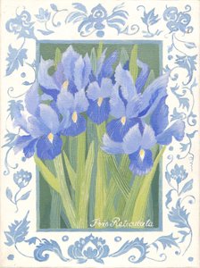 Blue Iris (akryl) autorstwa Jennifer Abbott