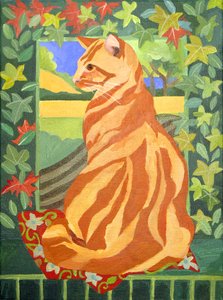 Cat 1, 2014 (akryl na płótnie) autorstwa Jennifer Abbott