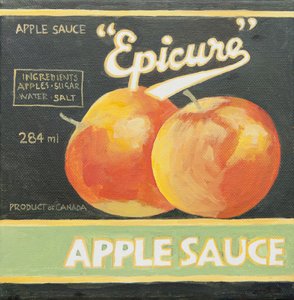 Etykieta na puszkę sosu jabłkowego Epicure (akryl) autorstwa Jennifer Abbott