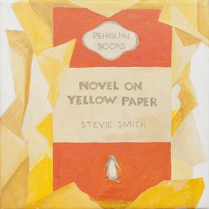Okładka książki Penguin. Powieść na żółtym papierze (akryl) autorstwa Jennifer Abbott