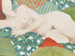 Leżący akt (akryl) autorstwa Jennifer Abbott