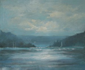 Salcombe Late Afternoon (olej na płótnie) autorstwa Jennifer Wright
