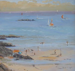 Salcombe Millbay Morning (olej na płótnie) autorstwa Jennifer Wright