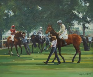 The Paddock, Windsor Races (olej na płótnie) autorstwa Jennifer Wright