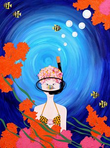 Scuba Diva, 2008 (akryl na papierze)