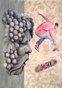 Skate, 2009 (akryl i pastel na płótnie)