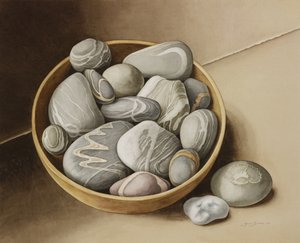 Bowl of Pebbles, 2005 (wc na papierze) autorstwa Jenny Barron