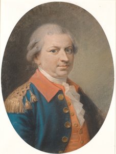 Portret brygadzisty fabrycznego i dowódcy kapitana Henrika Gernera. Owalny profil w trzech czwartych w prawo autorstwa Jens Juel