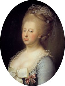 Portret duńskiej królowej Karoliny Matyldy autorstwa Jens Juel