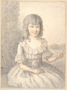 Portret dziewczynki z psem autorstwa Jens Juel