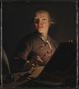 Autoportret przy świecach autorstwa Jens Juel