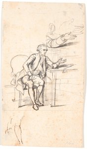 Studium do portretu rodziny Holmskioldów z 1787 r.: tajna rada. Theodor Holmskiold siedzący przy stole autorstwa Jens Juel