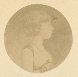 Mezzotintowy portret dziewczyny z profilu, z kolekcji portretów St. Memin, 1862.