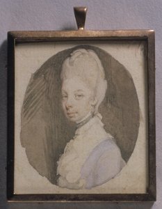 Miniatura portretowa królowej Charlotte, ok.1772 (wc na kości słoniowej) autorstwa Jeremiah Meyer