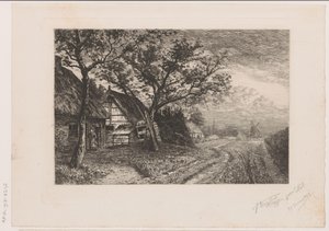 Krajobraz z farmami i młynem autorstwa Jerôme Tuyttens (signed by artist)