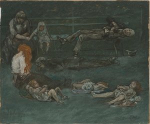 Ławka parkowa w nocy, 1909.