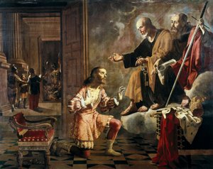 Z apostołami św. Piotrem i św. autorstwa Jeronimo Jacinto Espinosa