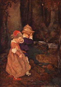 The Babes In The Wood (kolorowa litografia) autorstwa Jessie Willcox Smith