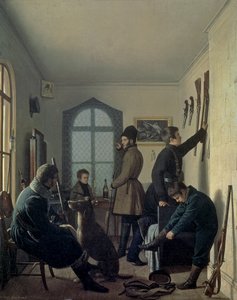 Przygotowania do polowania, 1836 autorstwa Jevgraf Fiodorovitch Krendovsky