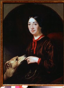 „Portret śpiewaczki i kompozytorki Pauliny Viardot (1821-1910)” Obraz Eugene Pluchart (1809-1880) ok. 1853 Musee Tropinine (Tropinin), Moskwa autorstwa Jewgenij Alexandrowitsch Pluchart