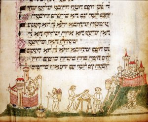 Fragment strony Machazoru: modlitewnik po hebrajsku autorstwa Jewish School