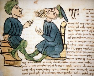 Judaizm: Reprezentacja nauki rabina. Rękopis z XV wieku. Biblioteca Palatina, Parma autorstwa Jewish School