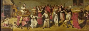 Bitwa między Karnawałem a Wielkim Postem autorstwa Jheronimus Bosch (manner of)