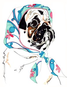 Mops In Pucci, 2012 (pióro i atrament na papierze)
