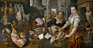 Hiszpański:  Cristo en casa de Marta y María Chrystus w domu Marty i Marii autorstwa Joachim Beuckelaer