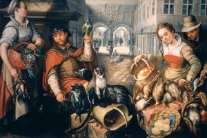 Sprzedawca egzotycznych zwierząt autorstwa Joachim Beuckelaer