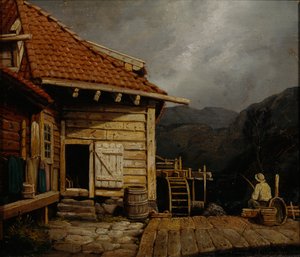 Młyn Svartidiket (olej na płótnie)