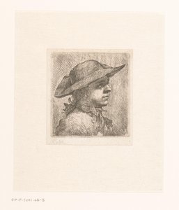 Portret młodego mężczyzny w kapeluszu autorstwa Joachim Martin Falbe (attributed to)