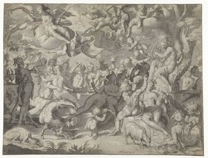 Ślub Peleusa i Tetydy autorstwa Joachim Wtewael or Utewael