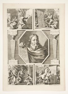 Portret Apellesa i cztery sceny z życia Apellesa autorstwa Joachim von Sandrart