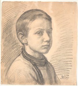 Portret malarza J.Th. Skovgaard jako chłopiec autorstwa Joakim Frederik Skovgaard